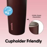 Owala FreeSip Sway Insulated Stainless Steel Water Bottle with Two-Way Spout, Built-In Straw and Bucket Handle, Made for Travel, School, and Sports, 30oz, BPA Free, Leak Proof, Black Cherry - Image 3