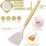Umite Chef Silicone Kitchen Utensil Set, 34PCS Heat Resistant Kitchen Gadgets and Tools With Grater, Wood Handles for Nonstick Cookware - Image 7