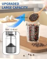 CIRCLE JOY Gravity Electric Salt and Pepper Grinder Set Automatic Salt and Pepper Grinder Set with LED Light, Battery Operated, Adjustable Coarseness, Large Capacity, for Home Kitchen BBQ