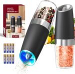 CIRCLE JOY Gravity Electric Salt and Pepper Grinder Set Automatic Salt and Pepper Grinder Set with LED Light, Battery Operated, Adjustable Coarseness, Large Capacity, for Home Kitchen BBQ - Image 2