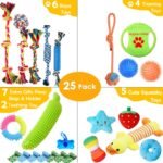 Dog Toys 25 Pack for Fun and Teeth Cleaning, Puppy Chew Toys Pack with Squeak Plush Toy,Squeaky Toy Balls,Tug of War and Rope Toys for Puppy to Small Dogs - Image 2