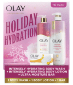 Olay Holiday Hydration Gift Pack with Hyaluronic Body Wash, Lotion, and Beauty Bar